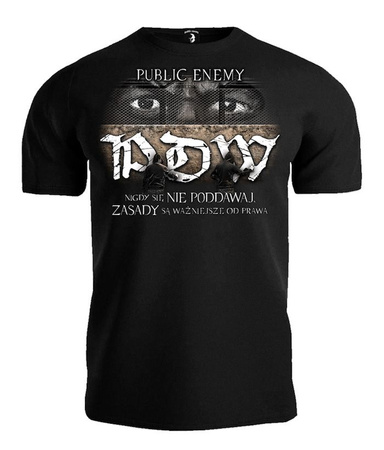 T-shirt PUBLIC ENEMY ZASADY SĄ WAŻNIEJSZE OD PRAWA czarny