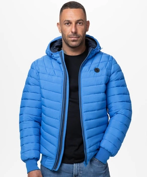 Kurtka PIT BULL NAYLOR HOODED PADDED niebieska (royal blue)