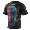 Short sleeve rashguard EXTREME HOBBY CYBER ANIMALS LION czarny