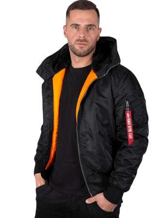 Kurtka ALPHA INDUSTRIES MA-1 HOODED czarna 158104 03