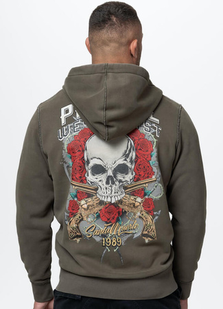 Bluza PIT BULL SANTA MUERTE major olive rozpinana
