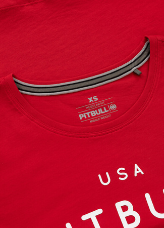 T-shirt damski PIT BULL USA CAL WMN czerwony