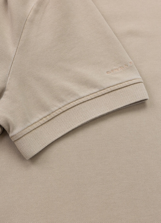 POLO PIT BULL Denim Washed Pique SMALL LOGO dark sand