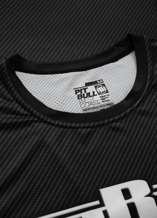 Rashguard PIT BULL MESH CARBON BOXING czarny krótki rękaw