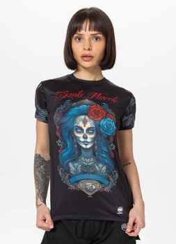 Damska koszulka sportowa Mesh PIT BULL SANTA-MU WMN czarna