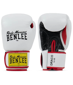 Skórzane rękawice bokserskie BENLEE DRACO białe