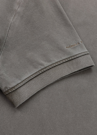 POLO PIT BULL Denim Washed Pique SMALL LOGO dark brown