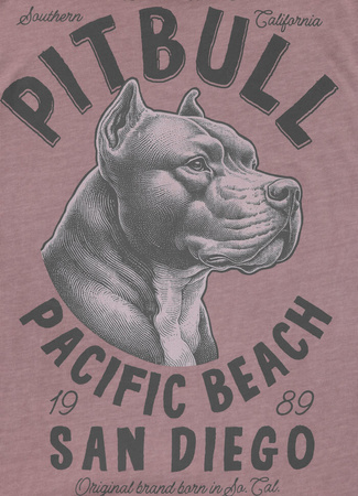 T-shirt PIT BULL Denim Washed RAW EDGE PACIFIC dusty burgundy