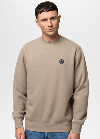Bluza PIT BULL SMALL LOGO beżowa (pale sand) prosta