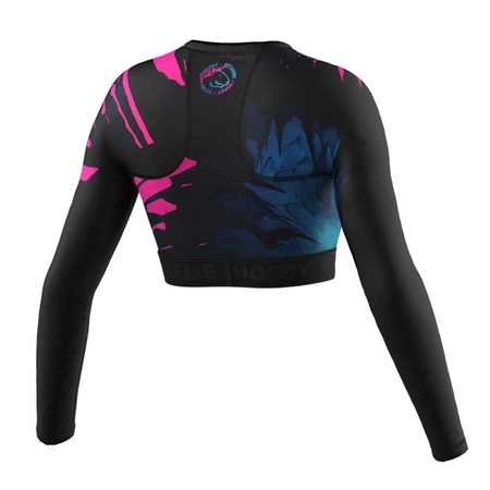 Crop top longsleeve damski  EXTREME HOBBY VIVID BULTERIER różowy