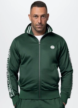 Bluza PIT BULL OLDSCHOOL TAPE LOGO TERRY bottle green stójka