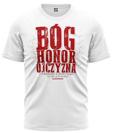 T-shirt BÓG HONOR OJCZYZNA biały