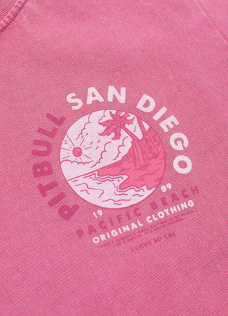 T-shirt damski PIT BULL Denim Washed PLANET SURF WMN różowy