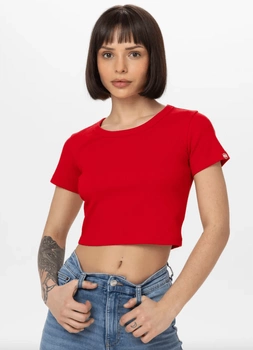 T-shirt damski PIT BULL Rib CROPPED WMN czerwony