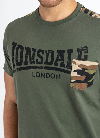 T-shirt LONSDALE HUXTER oliwkowy