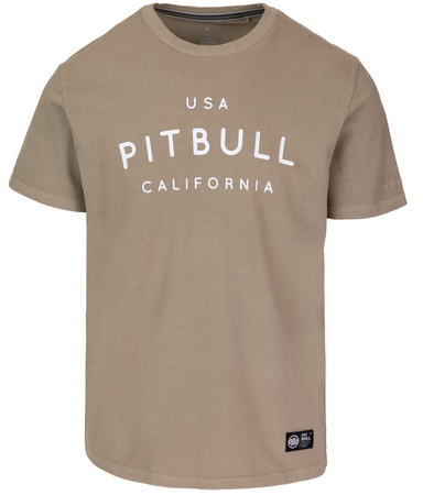 T-shirt PIT BULL USA CAL 210 GSM BRUSHED dark sand