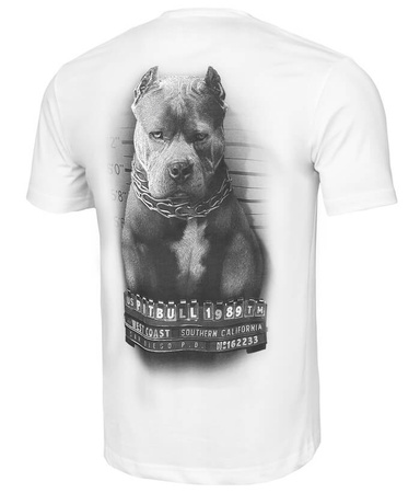 T-shirt PIT BULL MUGSHOT 2 biały