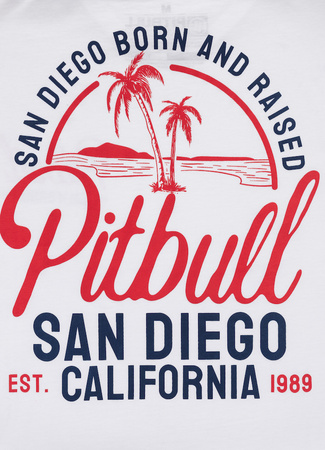 T-shirt PIT BULL SAN DIEGO BORN biały