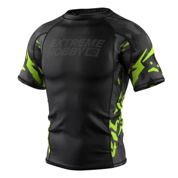 Short Sleeve Rashguard EXTREME HOBBY BLACK PANTHER limonkowy