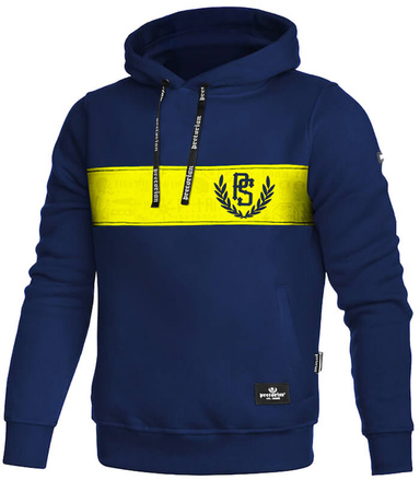 Bluza PRETORIAN TROUBLE YELLOW STRAP granatowa kaptur