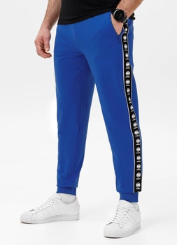Spodnie sportowe PIT BULL Tricot Terry TAPE NUGGET niebieskie (electric blue)