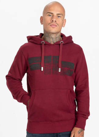 Bluza PIT BULL CLASSIC LOGO bordowa kaptur