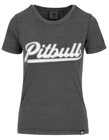T-shirt damski PIT BULL Denim Washed ANGEL LOGO grafitowy