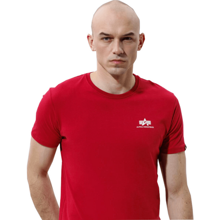 T-shirt ALPHA INDUSTRIES SMALL LOGO czerwony (rbf red) 188505 523