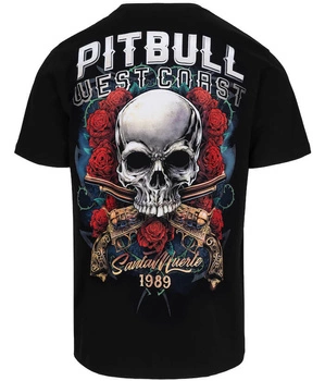 T-shirt PIT BULL SANTA MUERTE czarny