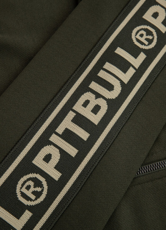 Bluza PIT BULL OLDSCHOOL TAPE LOGO TERRY old green stójka