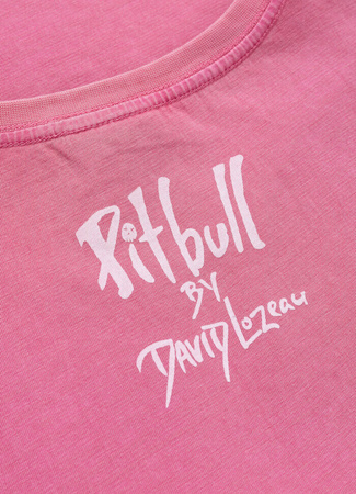 T-shirt damski PIT BULL Denim Washed DOUBLETROUBLE WMN różowy