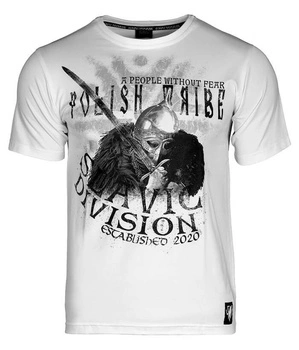 T-shirt SLAVIC DIVISION POLISH TRIBE biały