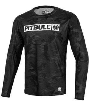 Koszulka sportowa PIT BULL MESH NET CAMO HILLTOP 2 All Black Camo długi rękaw