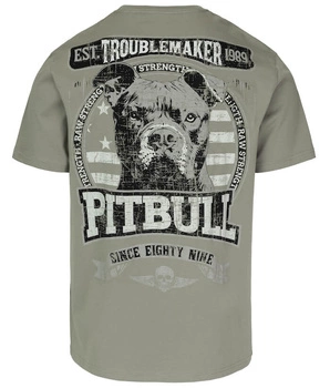 T-shirt PIT BULL TROUBLEMAKER dusty salvia
