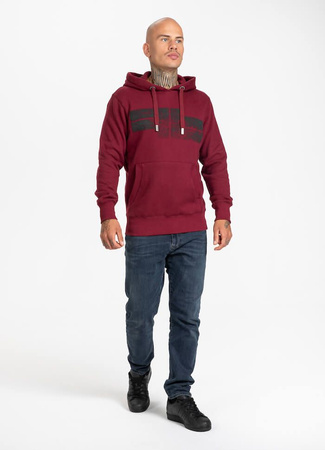 Bluza PIT BULL CLASSIC LOGO bordowa kaptur