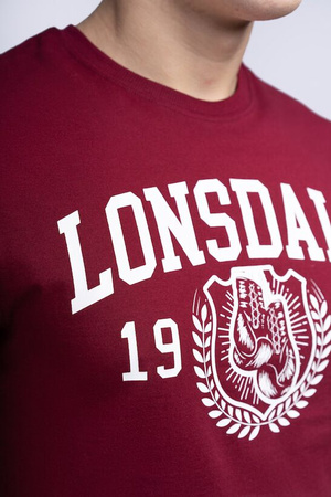 T-shirt LONSDALE STAXIGOE bordowa