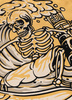 T-shirt PIT BULL SKULL SURF pale yellow