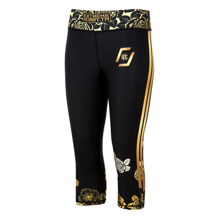 Legginsy sportowe damskie  EXTREME HOBBY ROSE 3/4 czarny