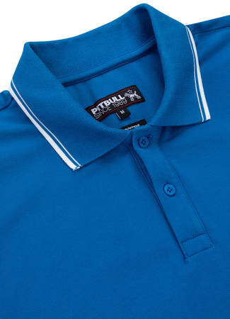 POLO PIT BULL regular LOGO STRIPES niebieskie (royal blue)