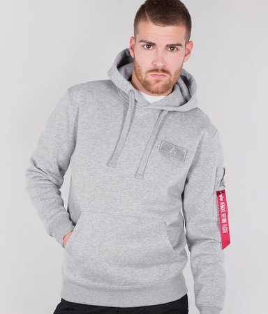 Bluza ALPHA INDUSTRIES RED STRIPE HOODY szara kaptur 178314 17