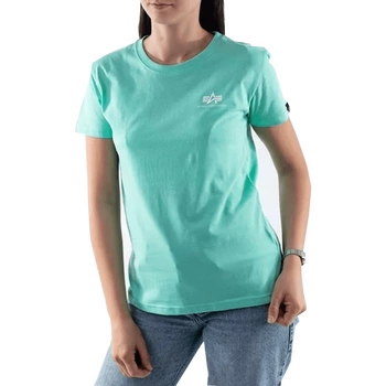 T-shirt damski ALPHA INDUSTRIES SMALL LOGO WMN miętowy (pastel mint) 196054 490