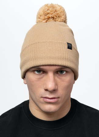 Czapka zimowa PIT BULL BUBBLE SMALL LOGO beżowa