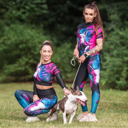 Short sleeve rashguard damski  EXTREME HOBBY VIVID BULTERIER różowy