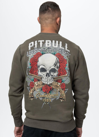 Bluza PIT BULL Washed SANTA MUERTE major olive prosta