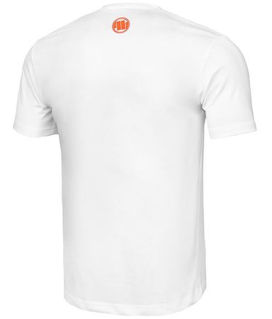 T-shirt PIT BULL ORANGE LOGO biały