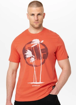 T-shirt PIT BULL PALMS łososiowy (bright salmon)