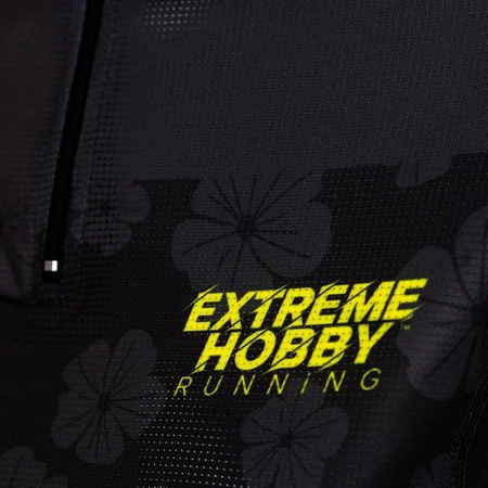 Koszulka rozp. biegowa damska  EXTREME HOBBY FLOWERS czarna