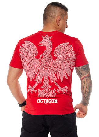 T-shirt OCTAGON LOGO POLSKA czerwony