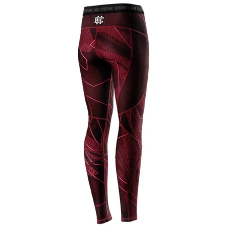 Legginsy sportowe damskie EXTREME HOBBY SHADOW bordowy