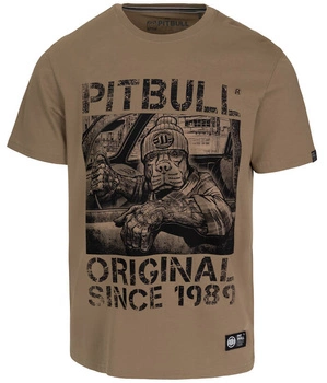 T-shirt PIT BULL DRIVE 170 ciemnobeżowy (dark sand)